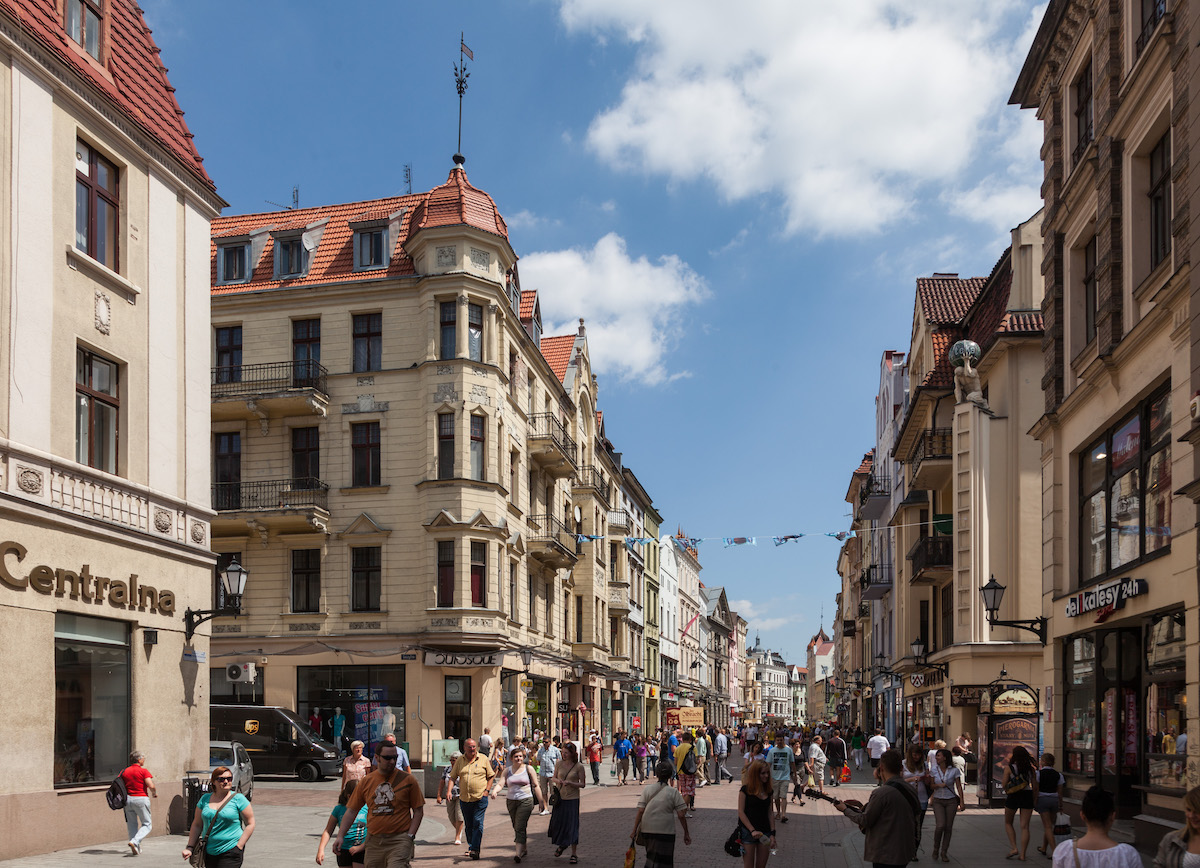 Vista panoramica del centro storico di Toruń, destinazione del turismo LGBTQ+ in Polonia